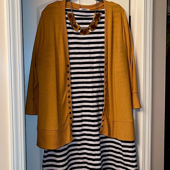 Navy and Cream Striped Dress - Picture 6 of 6